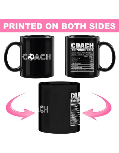 Taza de Café Cerámica 11oz CFGBFDGH Negro Fútbol Regalo