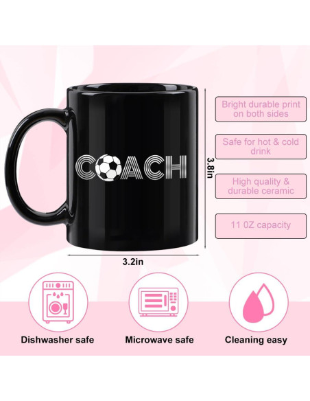 Taza de Café Cerámica 11oz CFGBFDGH Negro Fútbol Regalo
