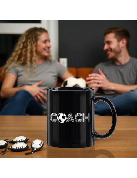 Taza de Café Cerámica 11oz CFGBFDGH Negro Fútbol Regalo
