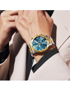 Reloj OLEVS Analógico Azul para Hombres Acero Inoxidable 44mm 2