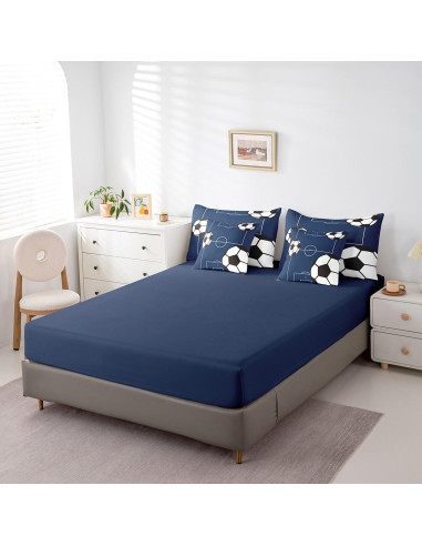Conjunto de Ropa de Cama Feelyou Fútbol Completo 7 Piezas