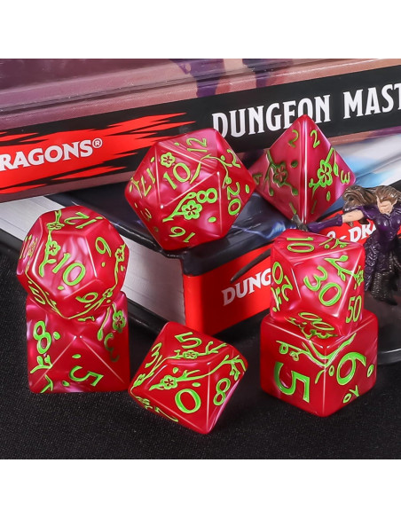 Conjunto de Dados Poliedricos CiaraQ 42pcs con 6 Bolsas D&D