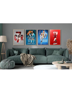 Arte en Lienzo Ronaldo y Messi - Conjunto 4 Carteles 20x30 cm 2