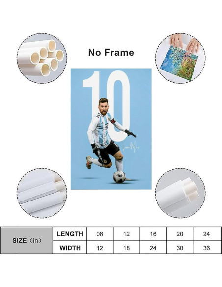 Póster Lienzo Lionel Messi 50x75cm Decoración Moderna