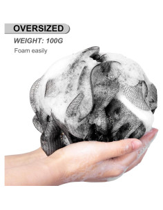 Esponja de Lufa XXL MTDLYICE 100g 4 Piezas Negra Exfoliante 2