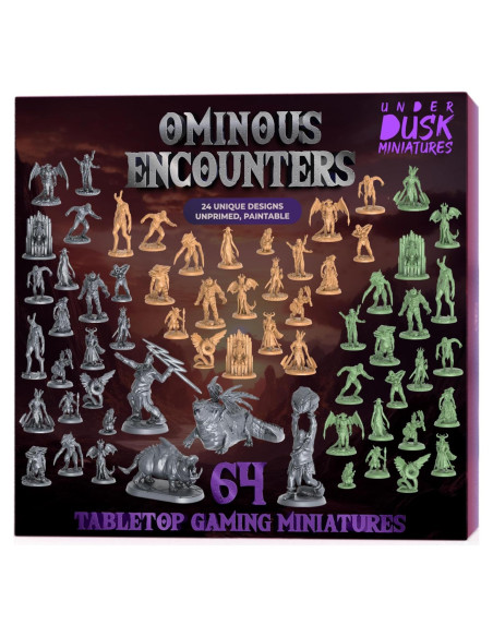 Miniaturas de Mesa Sin Pintar Underdusk - 64 Figuras D&D 28mm