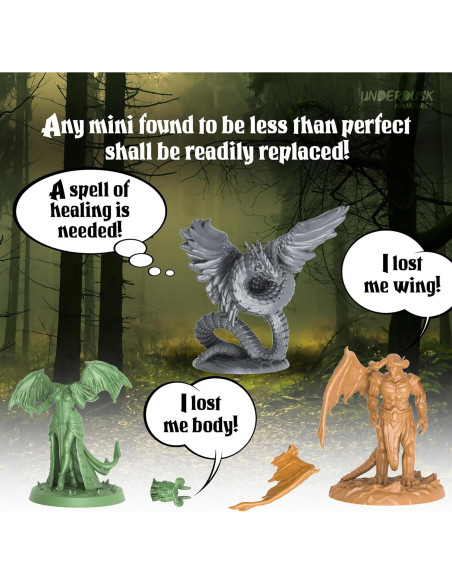 Miniaturas de Mesa Sin Pintar Underdusk - 64 Figuras D&D 28mm