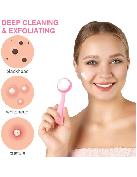 Paquete de 2 Cepillos de Limpieza Facial HINZIC - Silicona