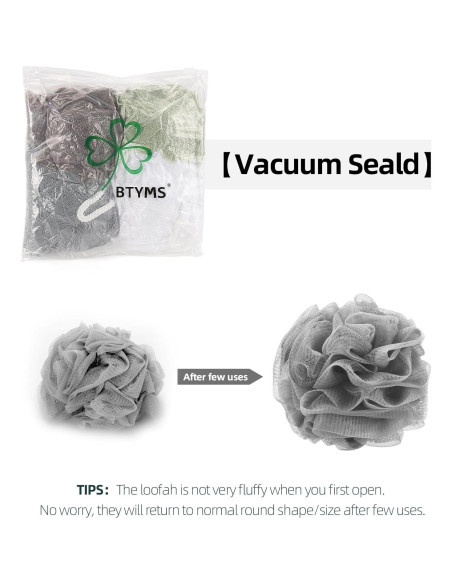 Esponjas de Ducha Exfoliantes BTYMS - Set de 6 Piezas 15cm