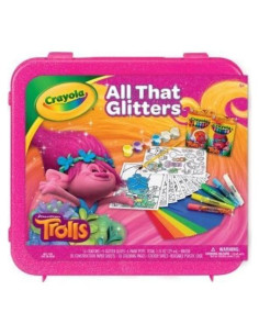 Kit de Colorear Crayola Trolls con Purpurina - 27.4x25.1cm