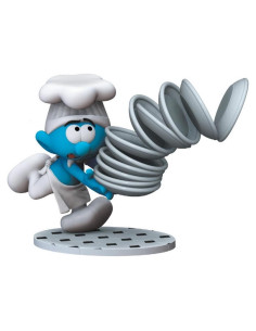 Figurita Apilamiento de Platos de Pitufos Plastoy 8.6x12x18.6cm