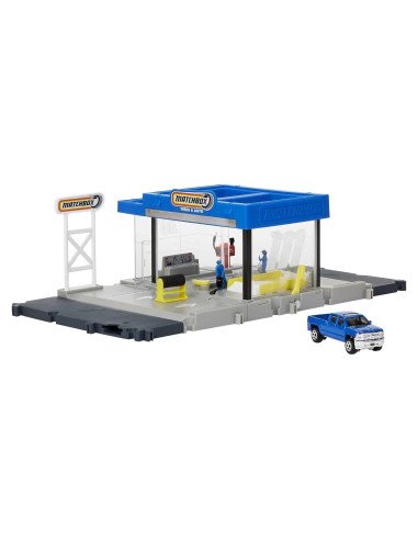 Juego de Taller de Autos Matchbox con Chevy Silverado y Figuras