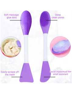 Cepillo Facial de Silicona Qiifaiikooii - 2 Pcs para Limpieza de Poros 2
