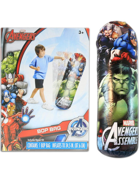 Conjunto Bolsa Bop Inflable Marvel Avengers 87.6 cm - 3 Piezas