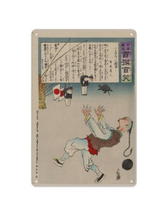 Cartel Decorativo de Metal 20x30 cm Hombre Chino Genérico