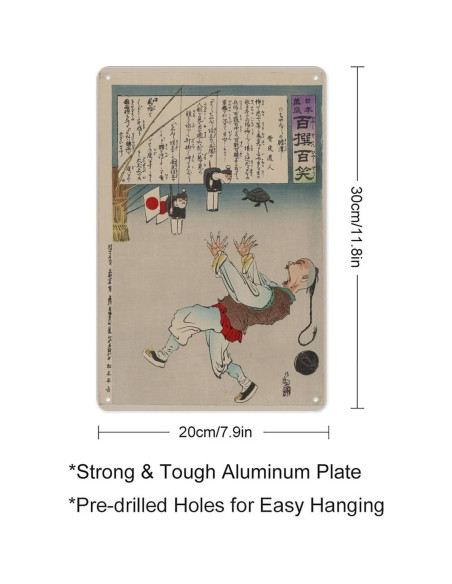 Cartel Decorativo de Metal 20x30 cm Hombre Chino Genérico