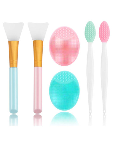 Kit de Cepillos Exfoliantes de Silicona Yokilly - 6 Piezas