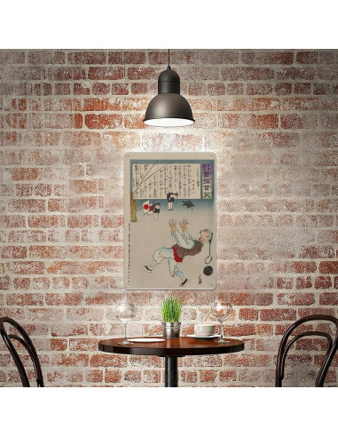 Cartel Decorativo de Metal 20x30 cm Hombre Chino Genérico