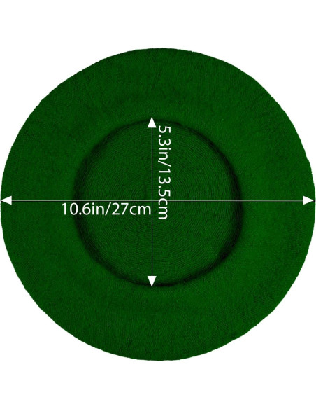 Boina Francesa para Dama Verde Oscuro - 27 cm de Diámetro