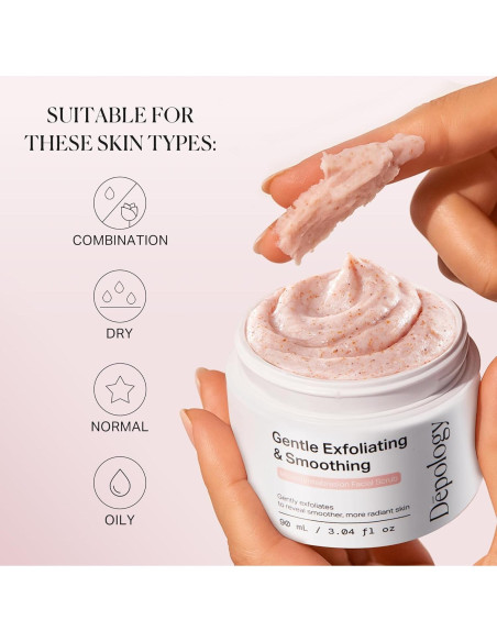 Exfoliante Facial Microdermoabrasión Depology 155g - Suave con Nuez y Jojoba