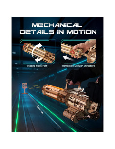 Rompecabezas 3D de Madera ROBOTIME Ametralladora Rotativa 2
