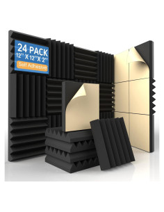 Paquete de 24 Paneles Acústicos Autoadhesivos Wedge 30x30cm