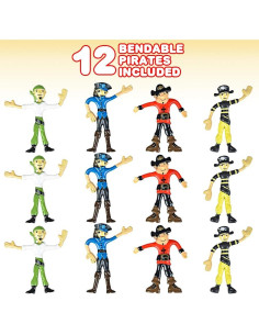 Set de 12 Figuras de Pirata Flexibles ArtCreativity 10 cm 2
