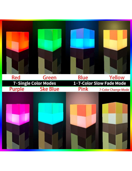 Lámpara de antorcha Gutsyluv recargable USB 7 colores