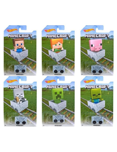 Hot Wheels Minecraft Minecart 6PCS - Carritos 1:64