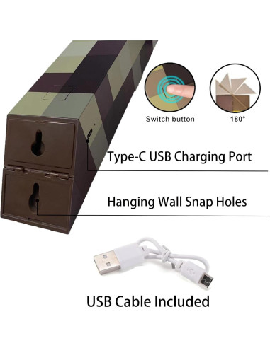 Lámpara de antorcha Gutsyluv recargable USB 7 colores