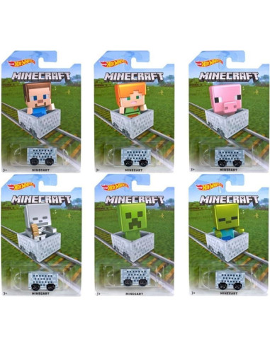Hot Wheels Minecraft Minecart 6PCS - Carritos 1:64