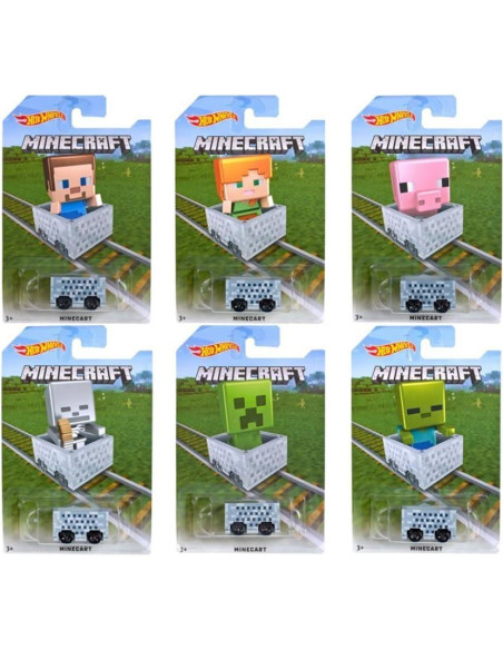 Hot Wheels Minecraft Minecart 6PCS - Carritos 1:64