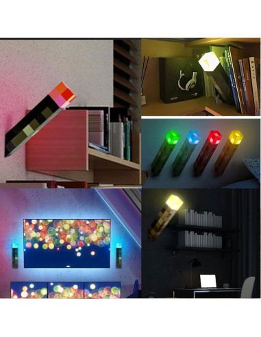 Lámpara de antorcha Gutsyluv recargable USB 7 colores