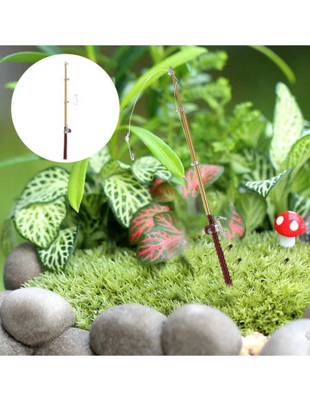 Caña de Pescar Miniatura 1:12 Cauaoa - Accesorio Casa de Muñecas