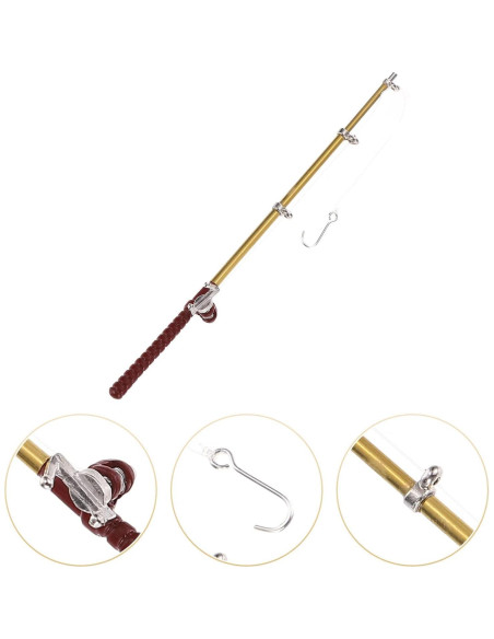 Caña de Pescar Miniatura 1:12 Cauaoa - Accesorio Casa de Muñecas