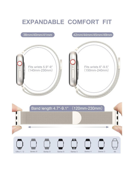 Banda de Acero Inoxidable BRG para Apple Watch 38-49mm