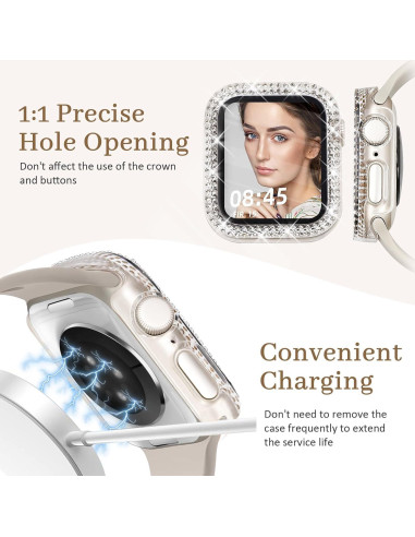 Funda Brillante Newlibery para Apple Watch 40mm con Protector HD