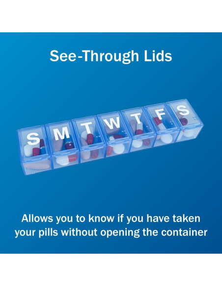 Organizador de Pastillas Semanal Amazon Basic Care Azul Organizador de Pastillas Semanal Amazon Basic Care Azul