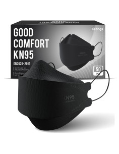 Mascarillas KN95 Keangs 50 Pzas Adultos Negras Eficiencia 95%