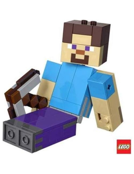 LEGO Minecraft Steve BigFig 21148 con loro - 159 piezas LEGO Minecraft Steve BigFig 21148 con loro - 159 piezas