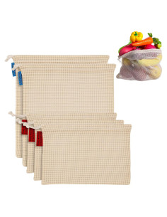 Paquete de 5 Bolsas Reutilizables de Malla Zyghjort - Ecológicas