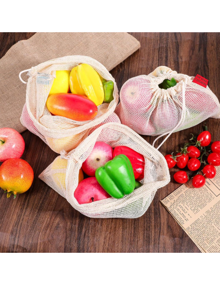 Paquete de 5 Bolsas Reutilizables de Malla Zyghjort - Ecológicas