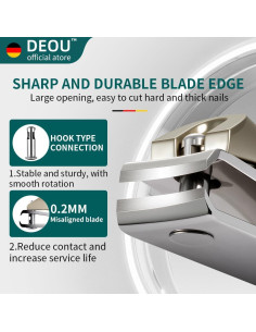 Set de Cortauñas Profesional DEOU 3 en 1 Acero Inoxidable 2