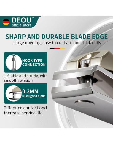 Set de Cortauñas Profesional DEOU 3 en 1 Acero Inoxidable