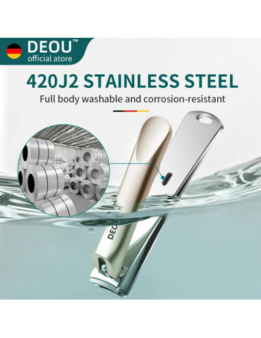 Set de Cortauñas Profesional DEOU 3 en 1 Acero Inoxidable