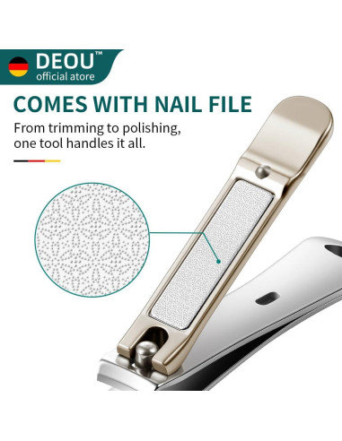Set de Cortauñas Profesional DEOU 3 en 1 Acero Inoxidable