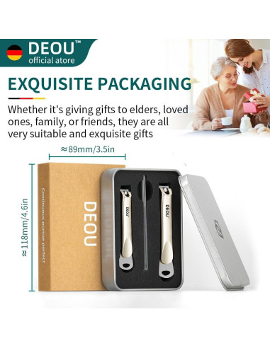 Set de Cortauñas Profesional DEOU 3 en 1 Acero Inoxidable