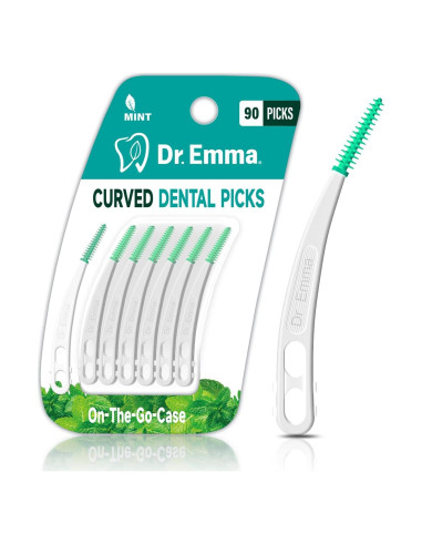 Palillos Dentales Curvados Dr. Emma de Menta 90 Unidades
