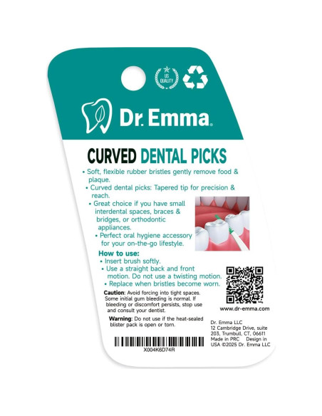 Palillos Dentales Curvados Dr. Emma de Menta 90 Unidades