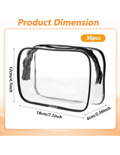 36 Bolsas de Maquillaje Transparentes Aiyorse PVC Impermeables 2